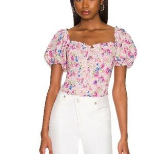 Astr Pink and Purple Floral Blouse